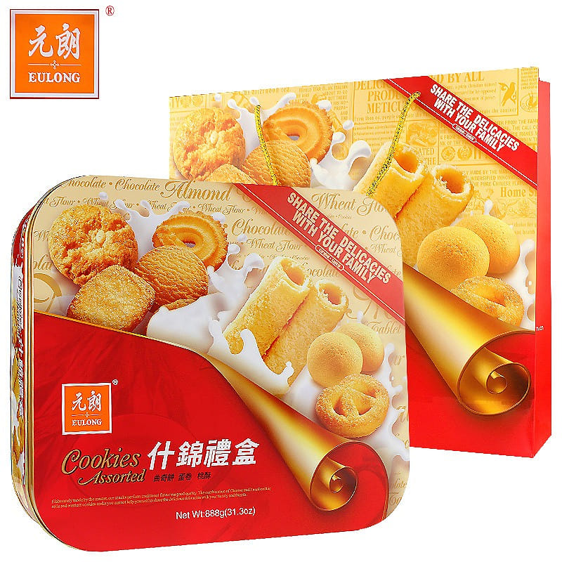 Hong Kong Yuen Long Egg Roll King Cookies Holiday Gift Box Sandwiched Chocolate 666 กรัม