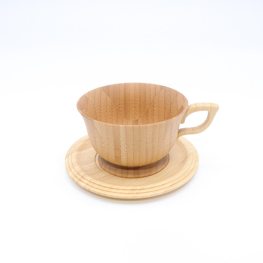 RIVERET Teacup & Saucer (Brown) -dishwasher-safe bamboo cup made in Japan 1 개