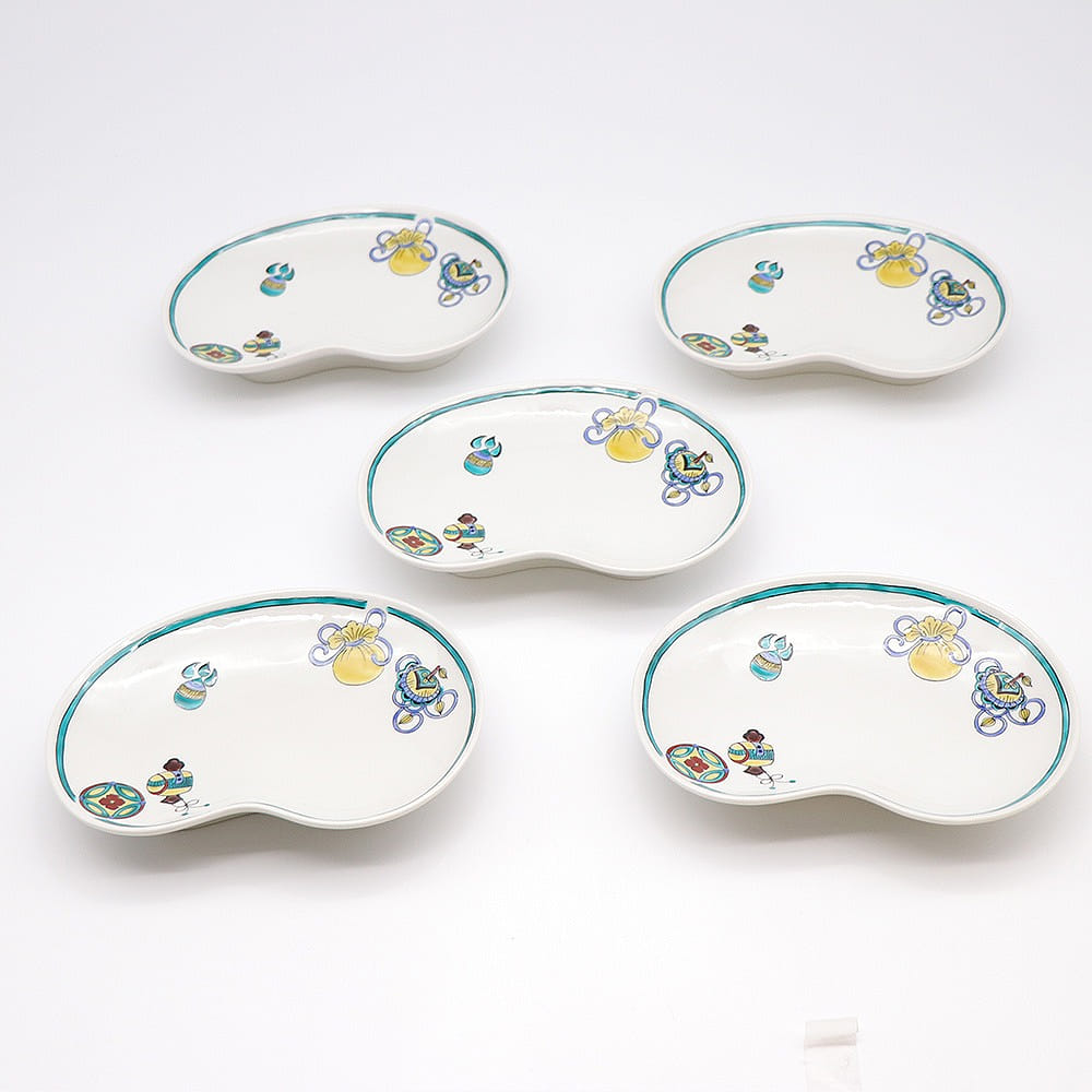Kutani Ware Handmade Serving Plate 5set (Takara, 5.82" x 5.82") Made in Japan 5 phần