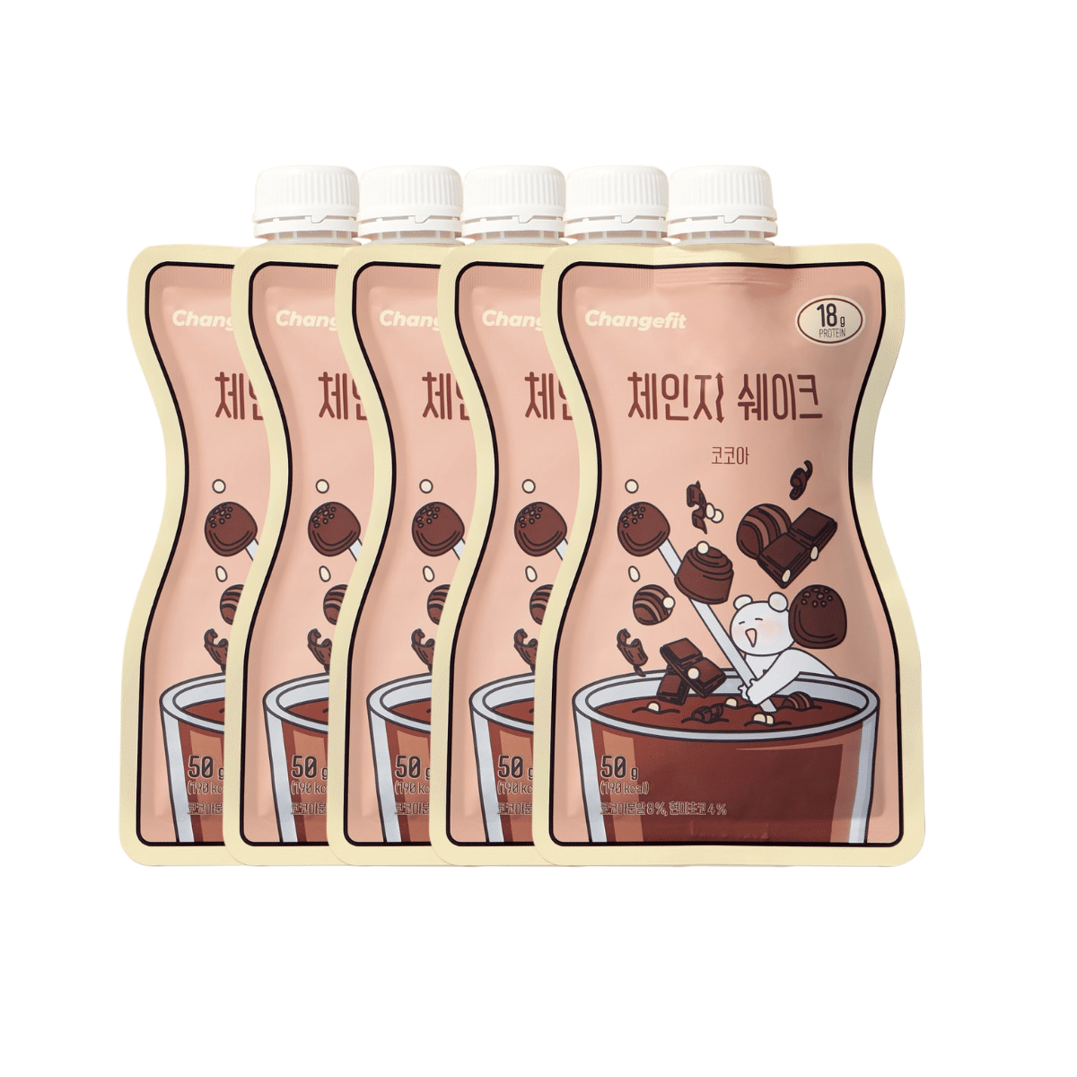 CHANGE FIT Cocoa On-The-Go Convenient Tasty and Fast Protein Shake 5 개입