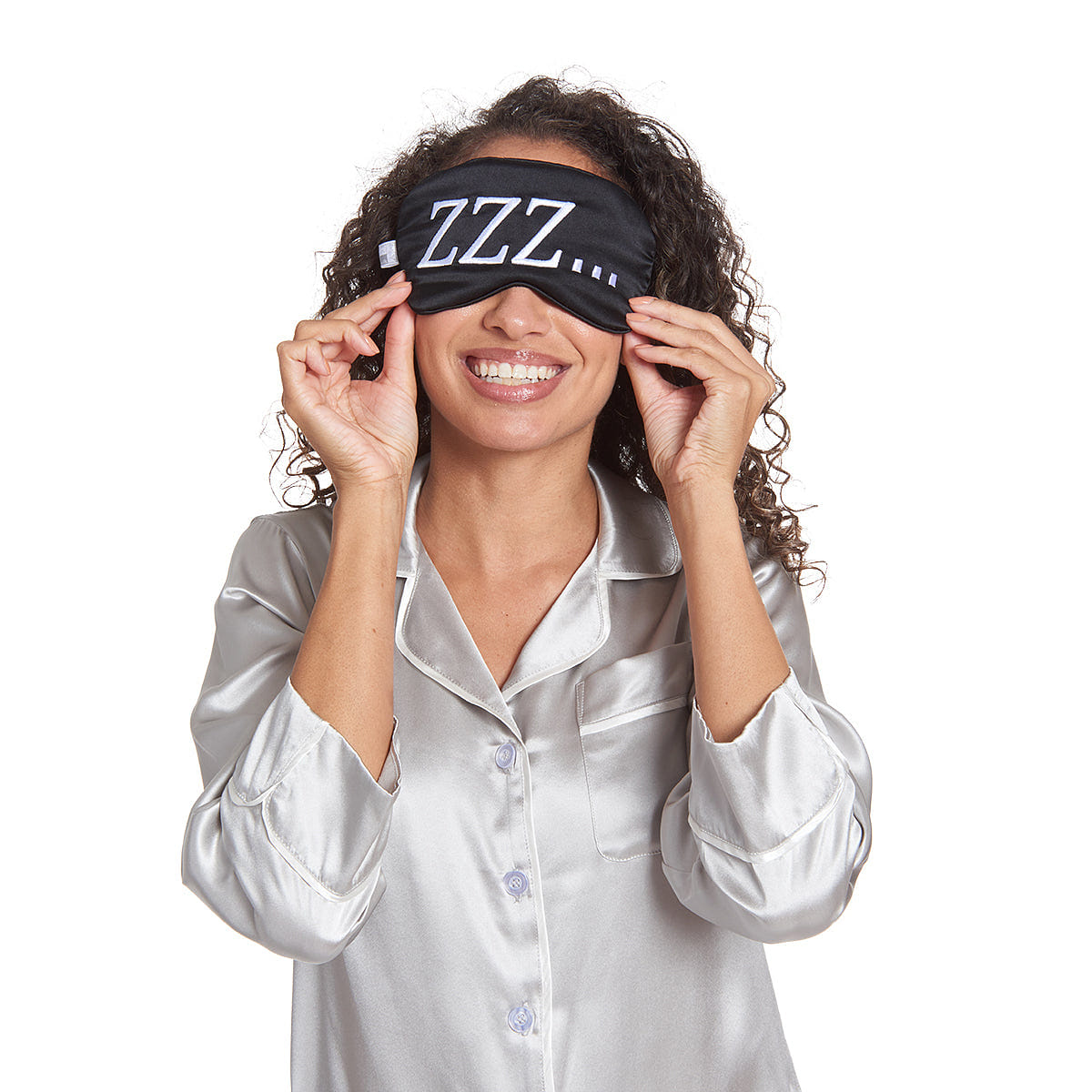 Beauty Silk Eye Mask with Velvet Band (19 Momme) Embroidered / ZZZ 1 개