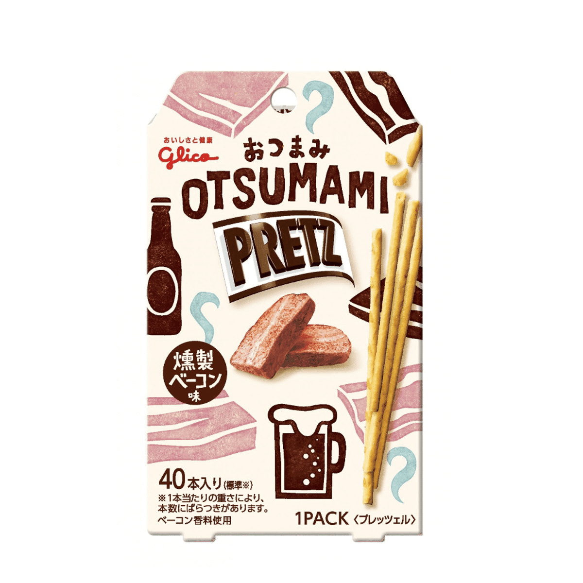 GLICO Pretz Smoked Bacon Flavor 40 sticks 1 케이스