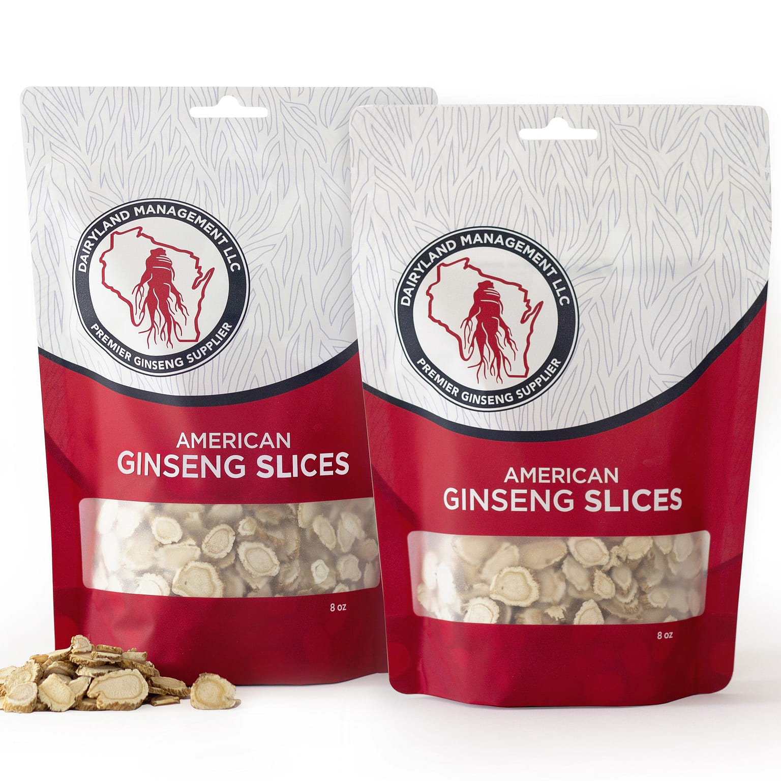 Premium American Ginseng Slices - 5 Packs, 8oz Each Pack- Non-GMO - Gluten Free 5 개