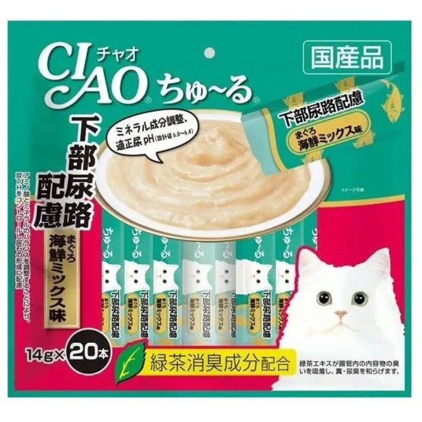 Ciao Tuna and Seafood Mix Cat Treats for Urinary Health, 20-pack 1 개입
