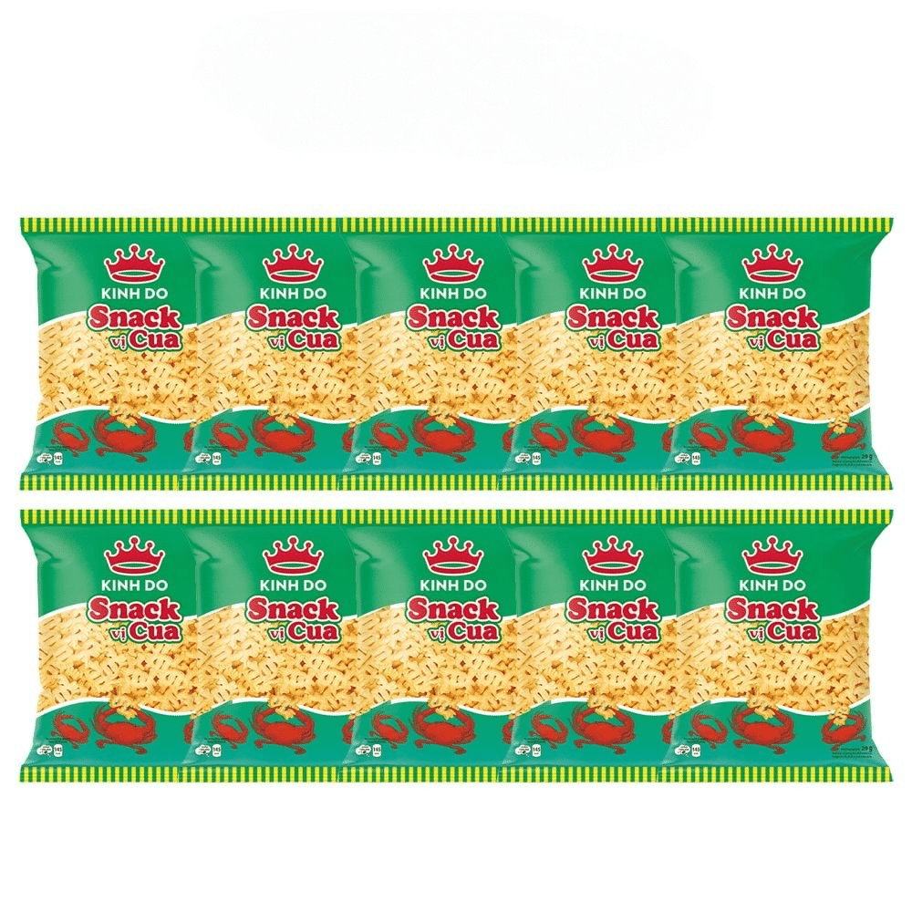 Snack Cua Kinh DO  Bim Bim Cua Xanh 29gr x 10 bags 29 그램