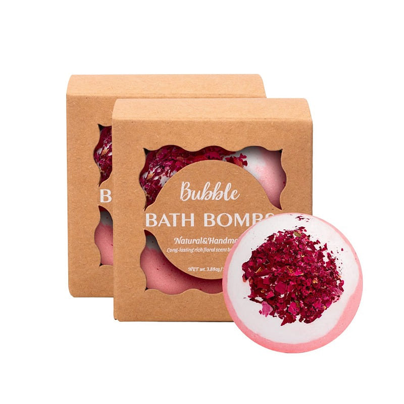 Rose Petal Bath Bomb Fizzy Ball 2 pcs 2 pack