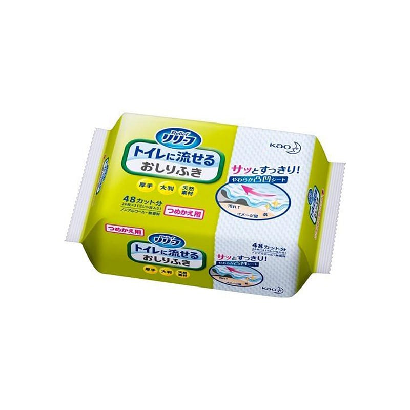 KAO toilet wet wipes flushable refill pack 24 shee 1 개