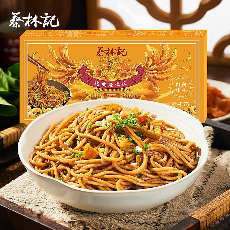 Cai Lin Ji WuHan hot dry noodles braised beef flavor taste 675g*1box for five pe 675 กรัม