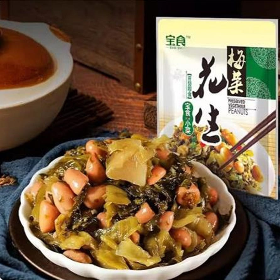 BaoShi Plum and peanuts for dinner, pickles, salted vegetables, rice dishes 70g 70 グラム