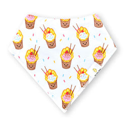 Organic Cotton Bandana Bib 2pcs Set - Boba + Egg Waffle 20 g