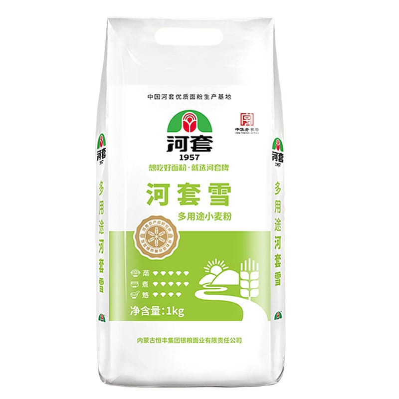 河套雪面粉小麦粉包子面条食品馒头饺子1kg*1袋装 1000 克