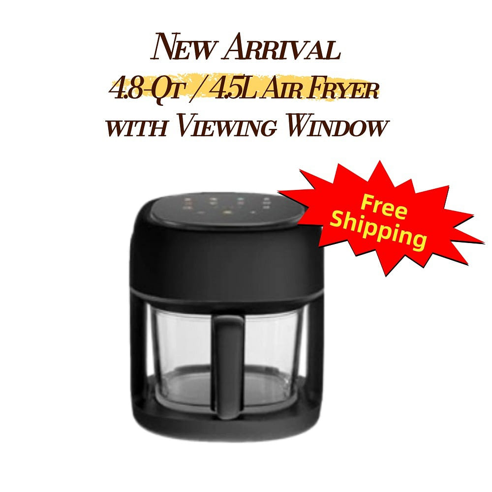 4.5L Visible Air Fryer 1350W Touch Screen-black 1 bunch