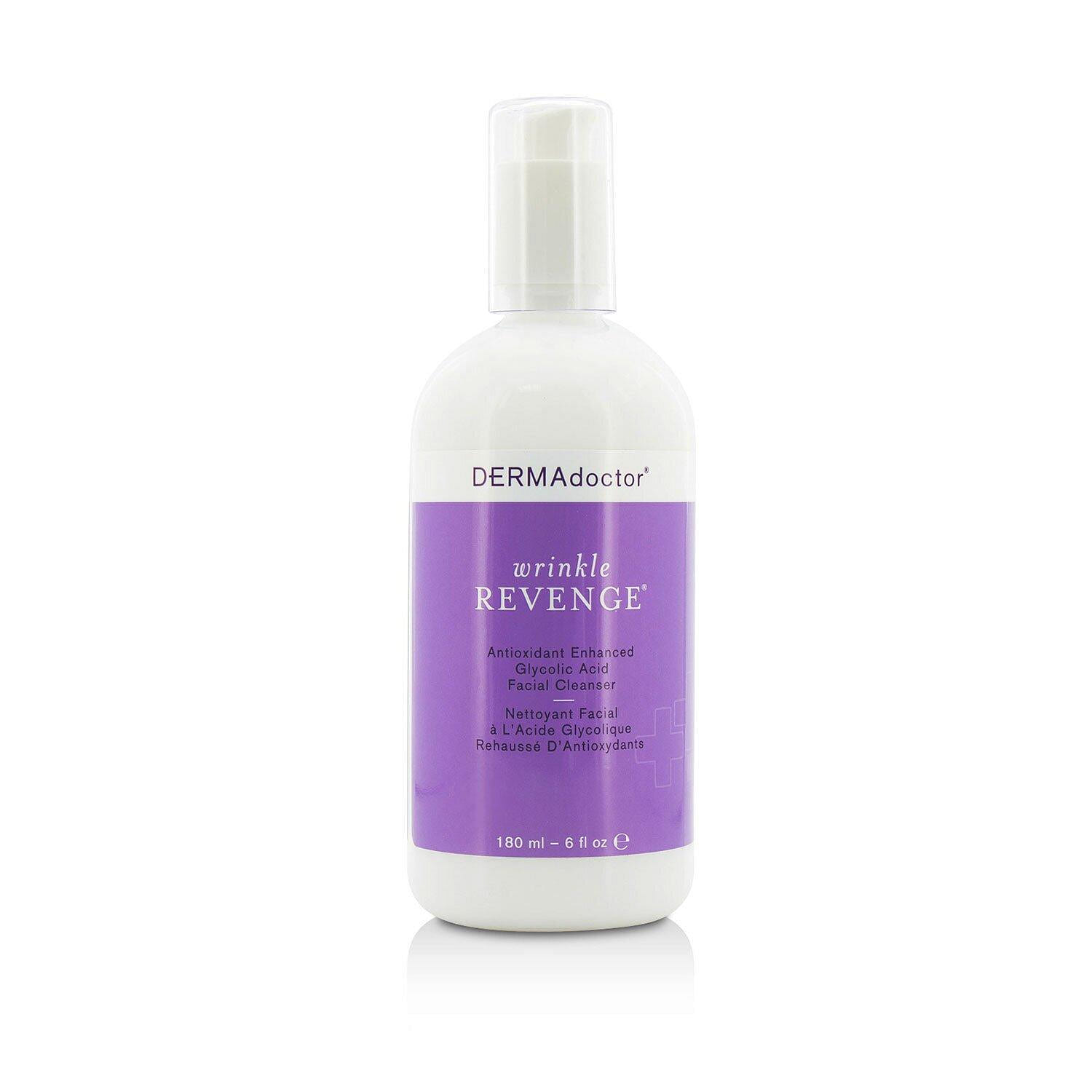 DERMAdoctor Wrinkle Revenge Antioxidant Enhanced Glycolic Acid Facial Cleanser / 180ml/6oz 180 มิลลิลิตร