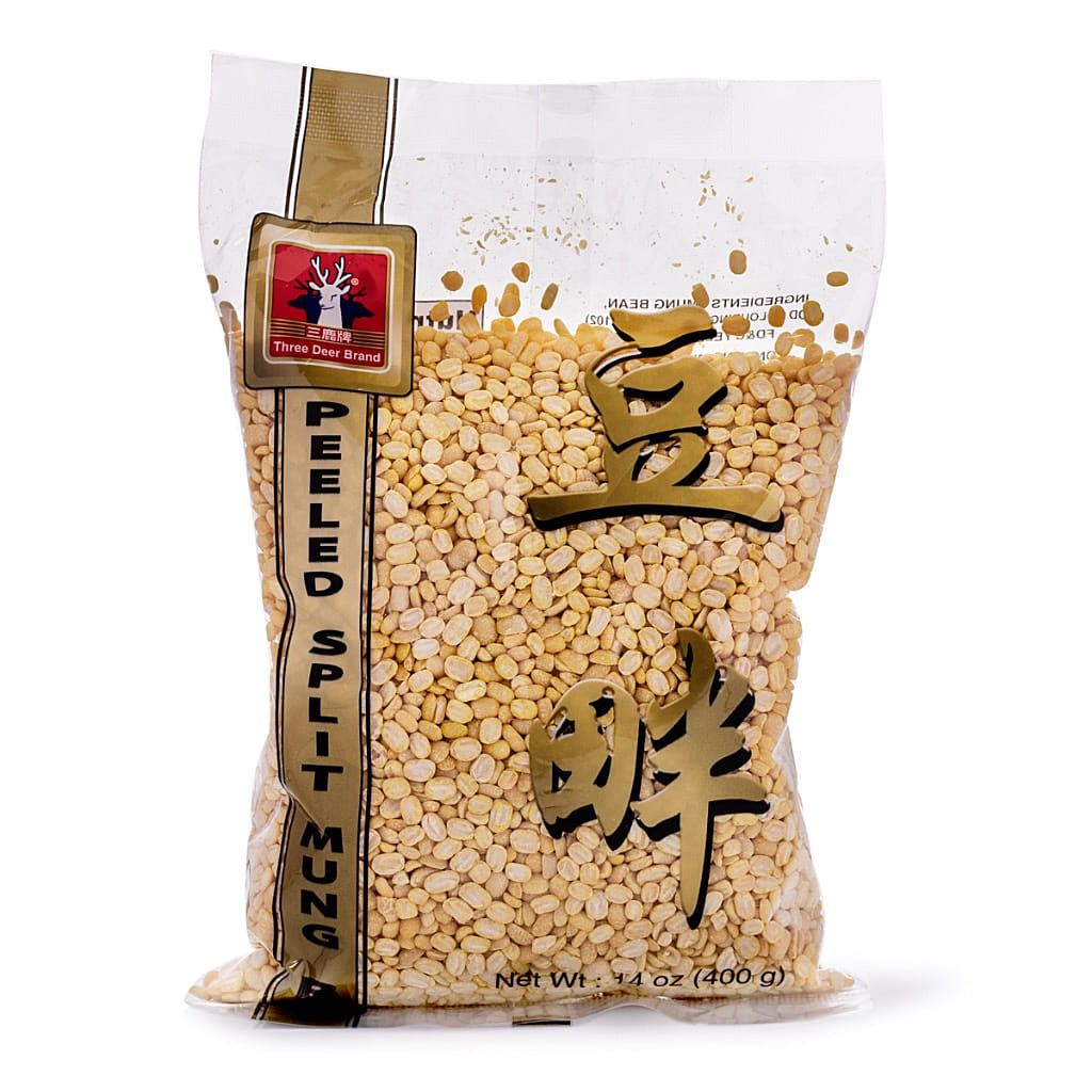 Three Deer Brand Peeled Split Mung Bean 14 oz