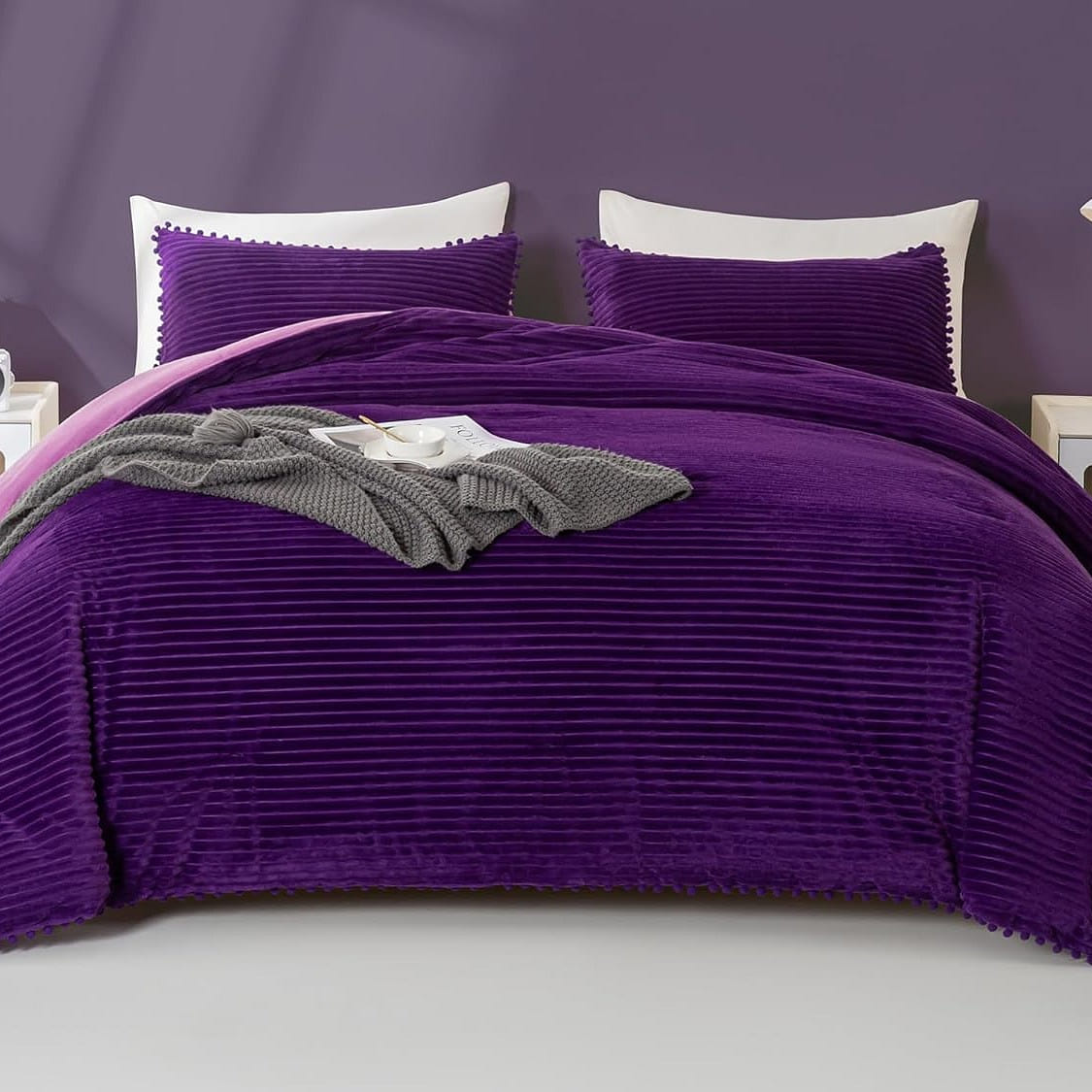 Purple three-piece set -F Quilt :200*229cm*1 pillowcase :51*66cm*2 1 ส่วน