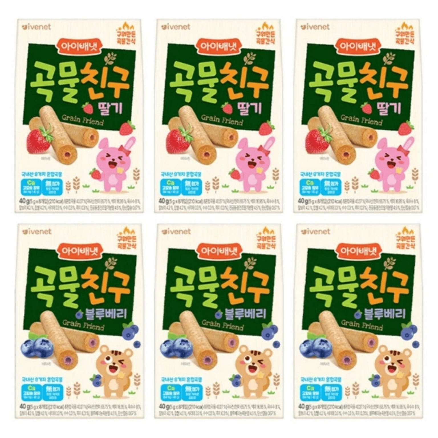 [Ivenet] Grain Baby Snack Roll 6pk 6 pack