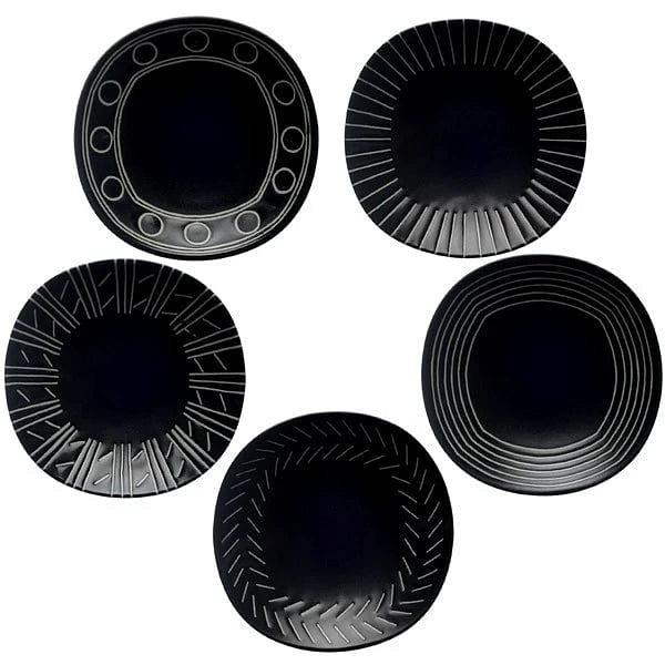 ROKURO Appetizer Plate Set of 5  (Black) 1 個
