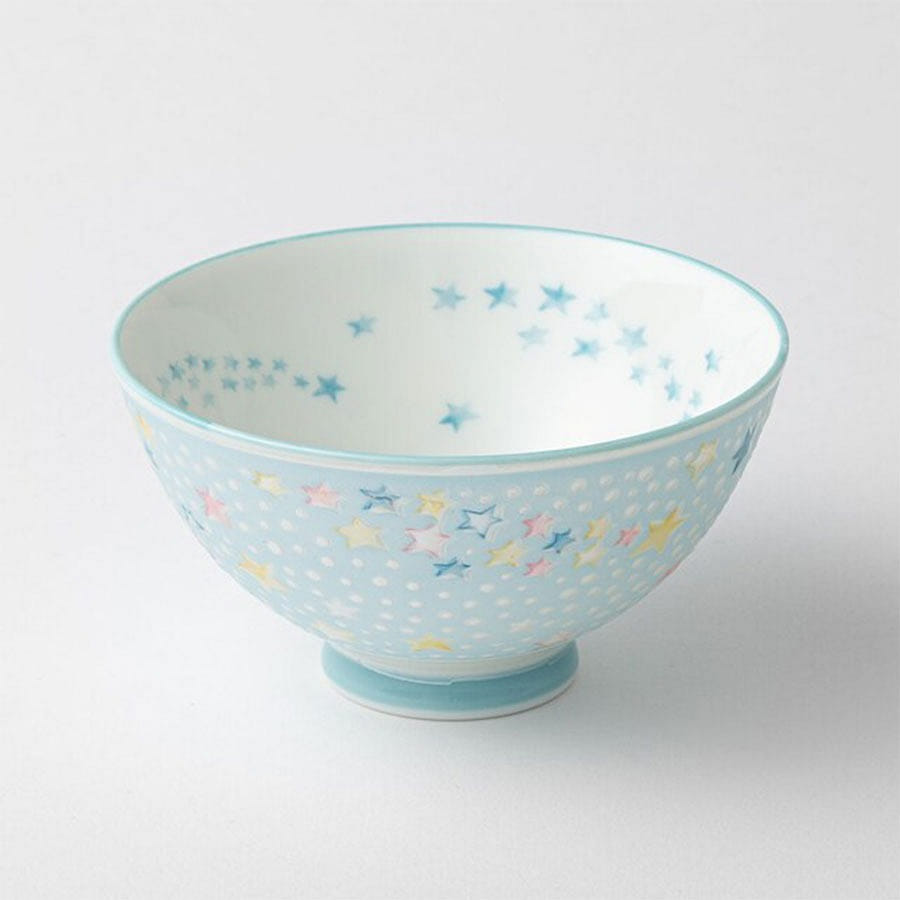 Japan Nitori Mino Ware Exquisite Bowl with Colorful Starry Pattern 1 개