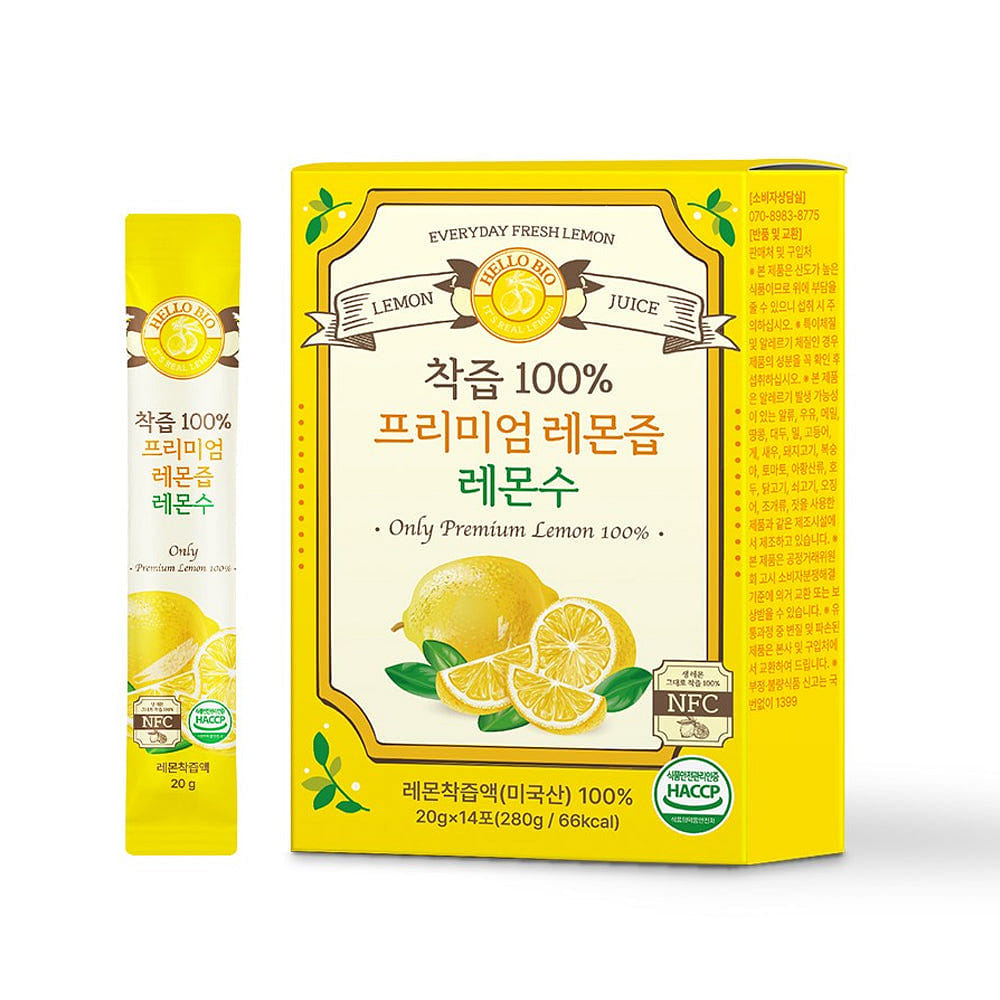 HELLO BIO Only Premium Lemon 100% Juice 14p 1 each