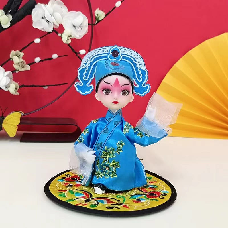 手工制作的京剧人物-丝绸布娃娃,适合家居装饰和礼品-10 150 克