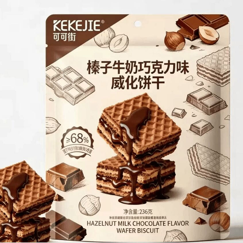 Hazelnut Milk Chocolate Flavored Wafer 236g 236 g
