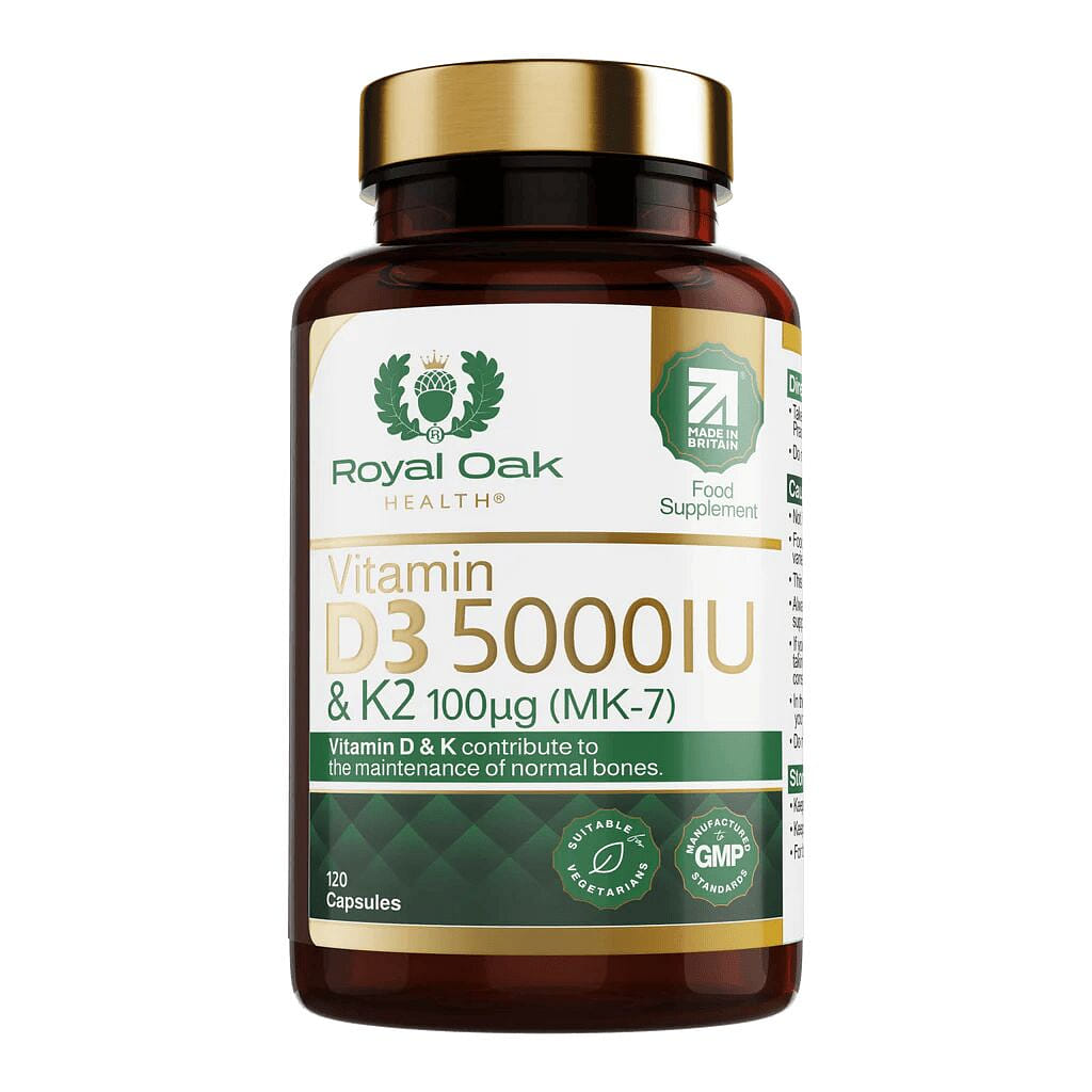 Royal Oak Health Vitamin D 5000IU &K2 120 Capsules 1 bottle