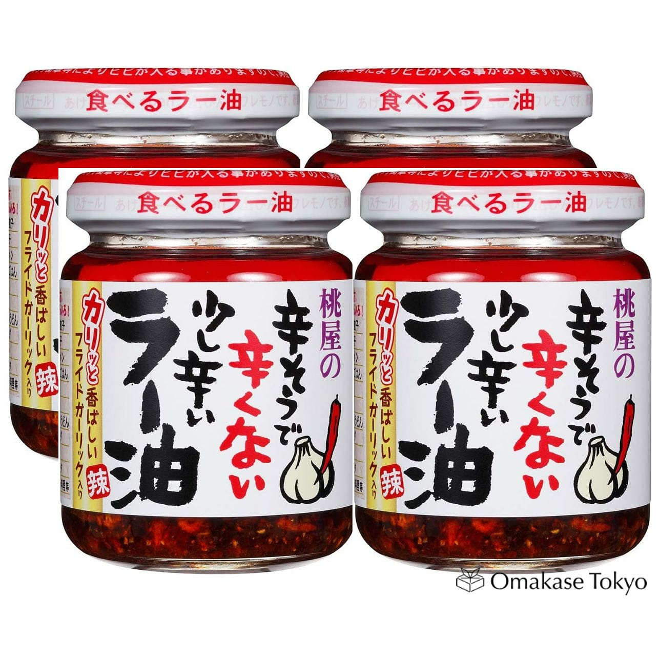 Momoya Mild Chili Garlic Oil, 110g (Pack of 4) 440 그램