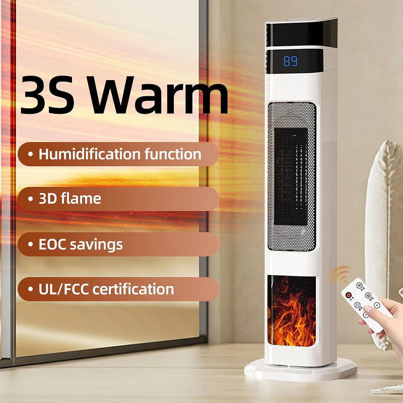 1500W Ceramic Tower Heater & Humidifier - 4-in-1 1 pack