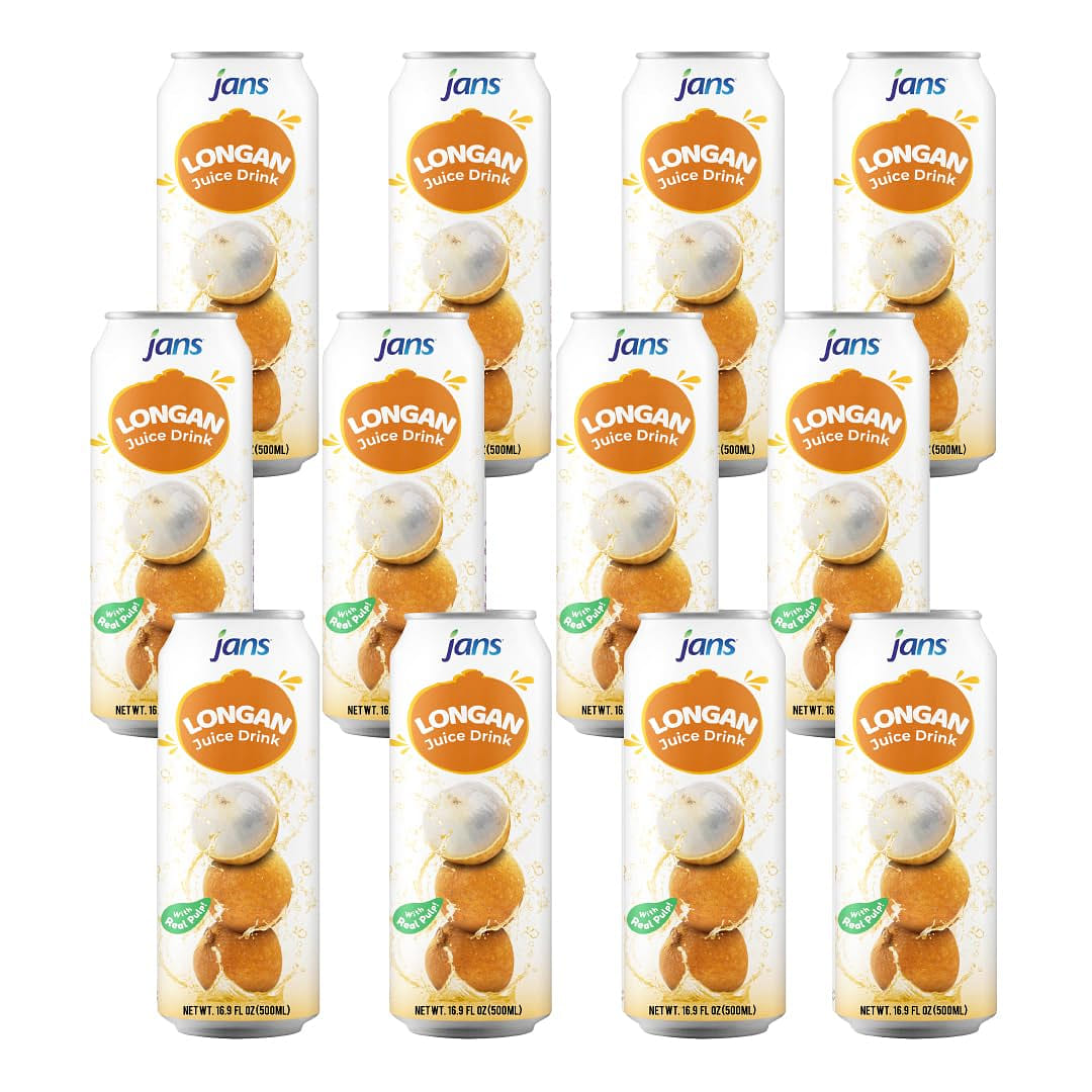 Jans - น้ำลำไย 30% ผสมเนื้อ 16.9 ออนซ์ แพ็ค 12 ชิ้น 16.9 ออนซ์*12 แพ็ค