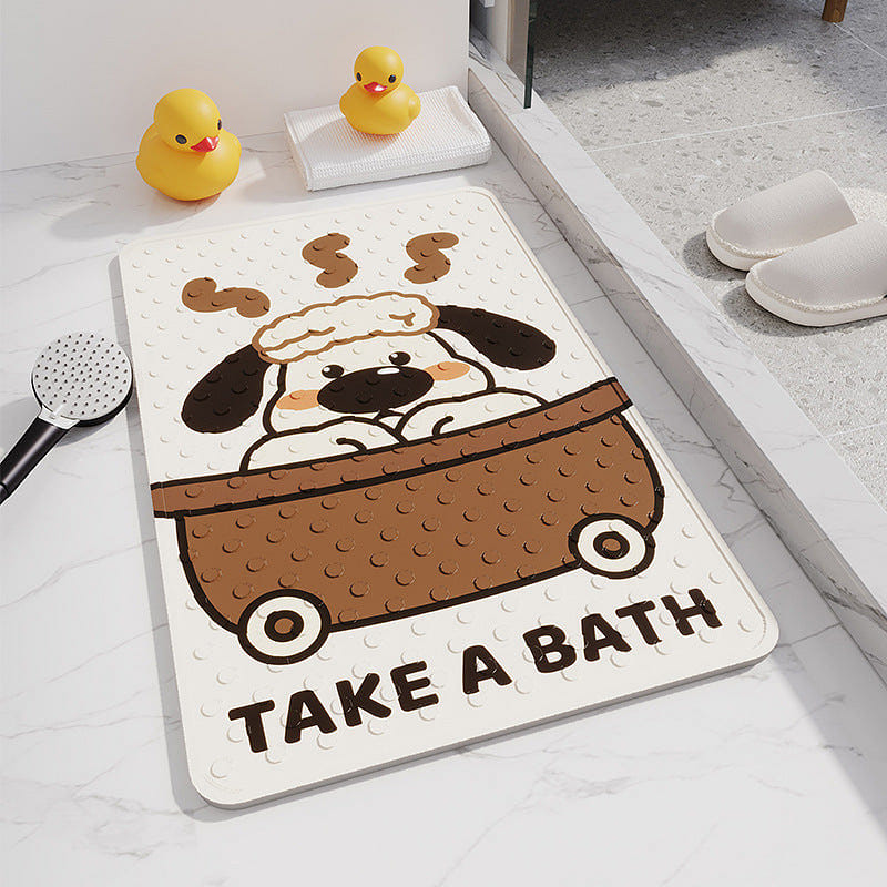 Bathtub Anti-Slip Mat, 50x80cm, Long-Ear Dog 0 파운드