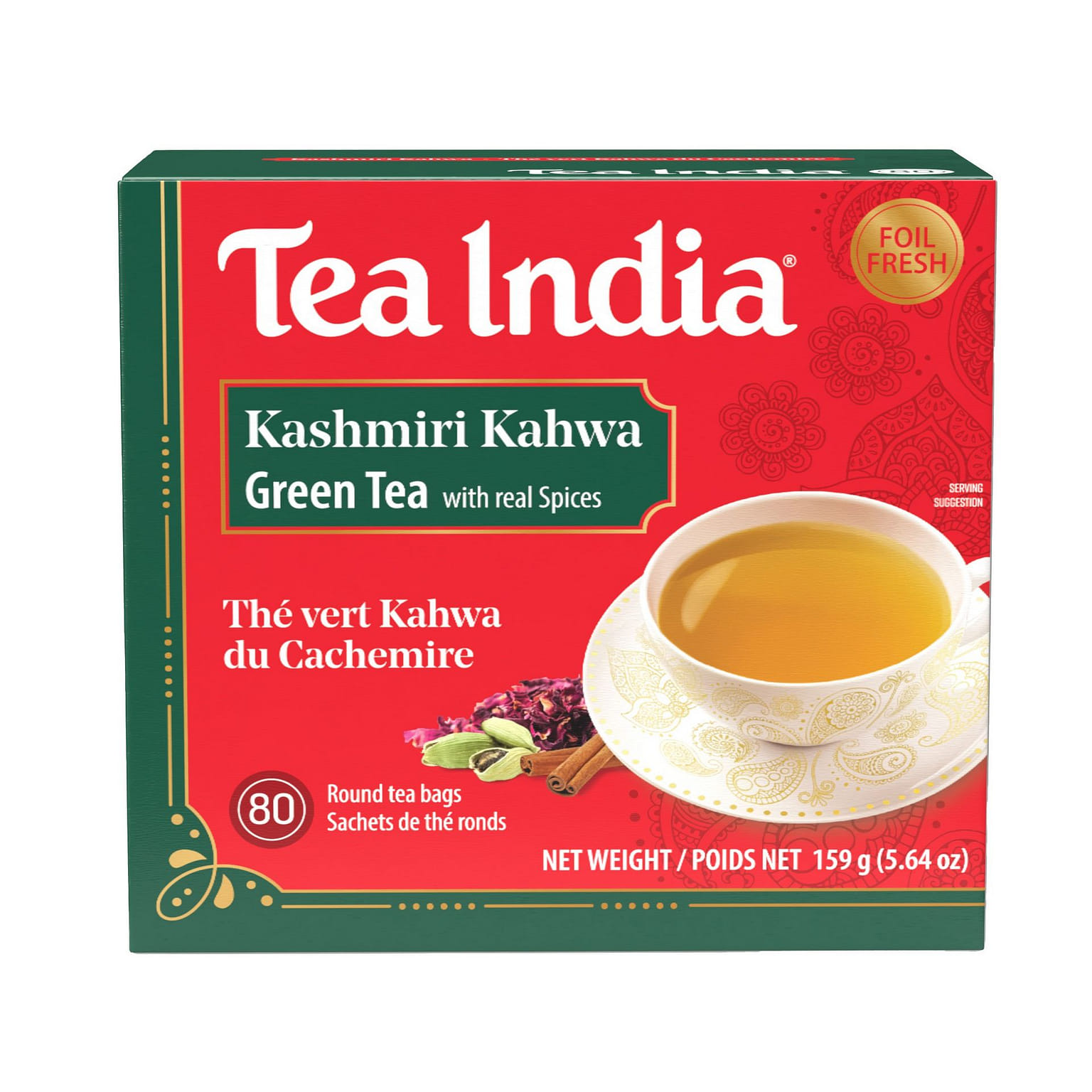Tea India Kashmiri Kahwa Tea Bags 80 count