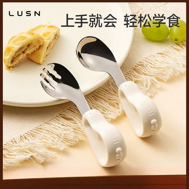 Stainless steel cutlery fork and spoon for childre 1 box