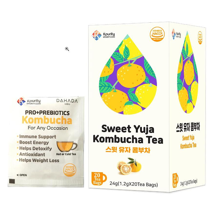 KPURITY Korean Sweet Citron Yuja Kombucha Fermented Citrus Flavor Tea Bags 20ea 1 hộp