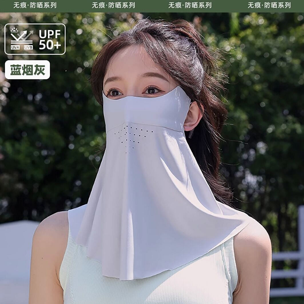 Ice silk sunscreen mask for women with full face p 1 ส่วน