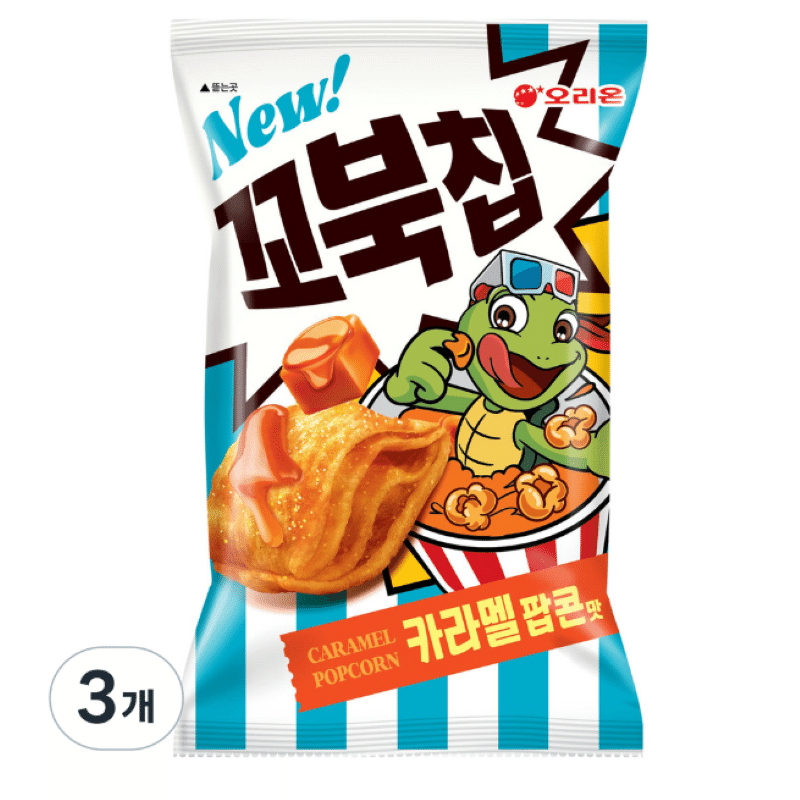 [Korea Direct ] Kkobuk Chip Caramel Popcorn 108 g, 3 pieces 324 グラム