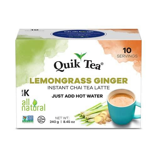 Quik Tea Lemongrass Ginger Tea 10 Count Single Box 10 count