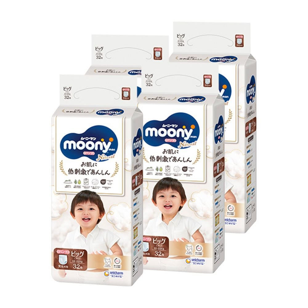 Moony Natural XL Pants Diapers Case 12-22kg 32px4 1 case