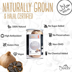 Whole Black Multi Clove Garlic - Fermented for 90 Days - Naturally Aged - Multi 8.5 oz