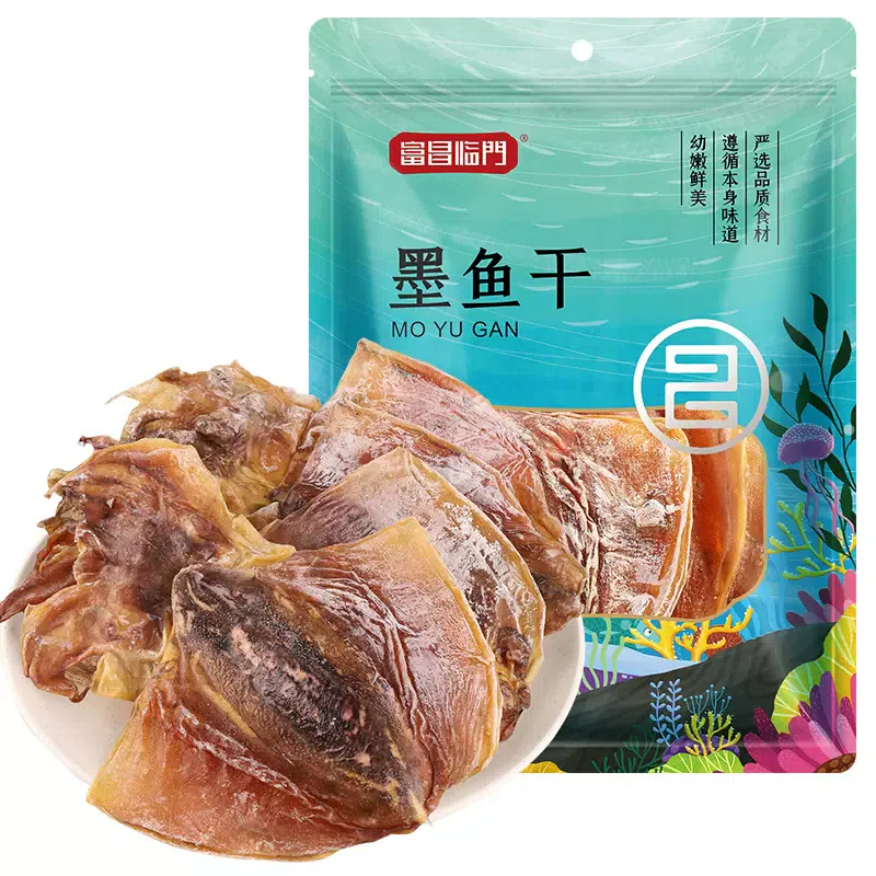 富昌墨鱼干海产干货海鲜淡干目鱼干乌贼120g 120 克