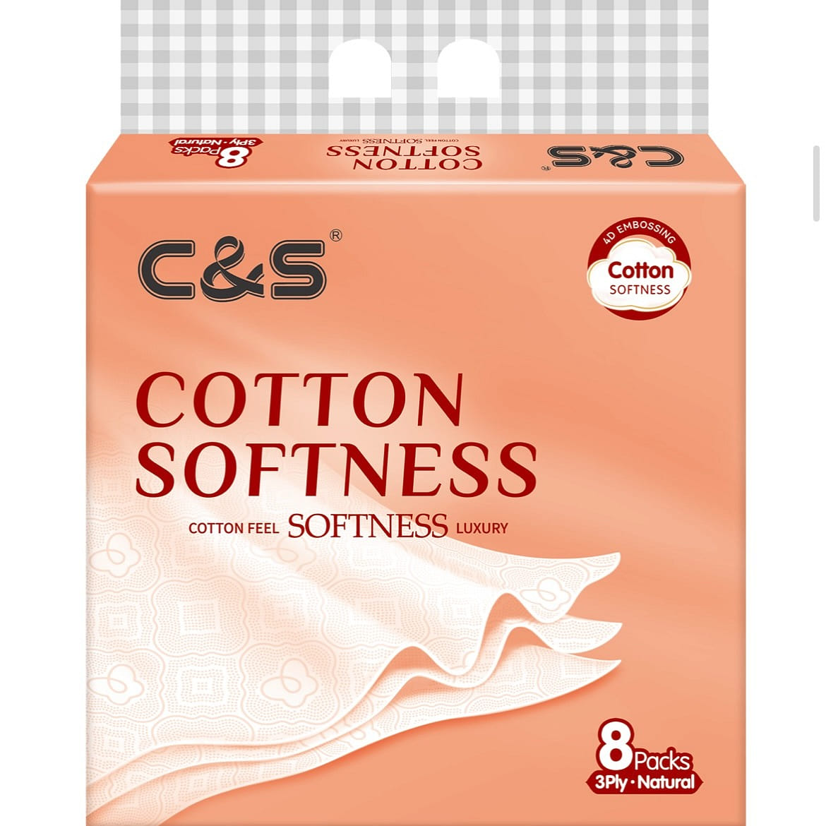 C&S Embossed Facial Tissue 3 Ply 90 Sheets 8 Pack 1 개