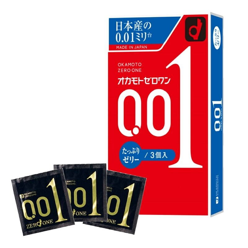 OKAMOTO Condom 001 Rich Lubricant 3counts 1 케이스