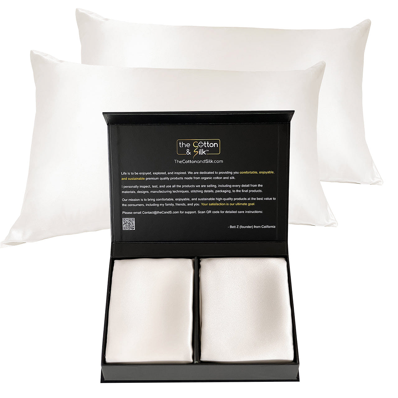 22 Momme Mulberry Silk Pillowcase Pair, Zipper Closure, Cream Queen Size (20“ x 30“) Set of 2 / Cream 0.8 파운드