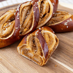 Salted Egg Yolk & Pork Floss Pretzel Bread 1 each