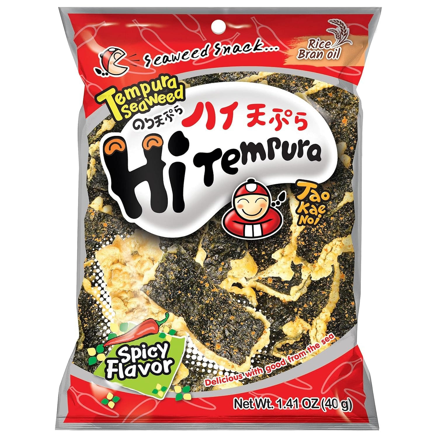 Tao Kae Noi Hi Tempura (Tempura Seaweed Spicy Flavor) - 1.41oz 40 그램
