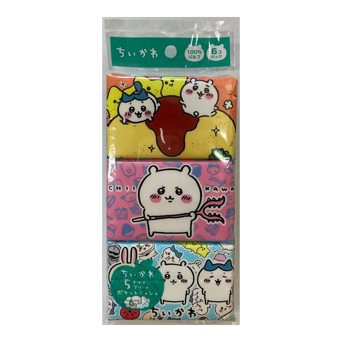 Kawano Paper Chiikawa Mini Pocket Tissue Set 6pcs 6 개입