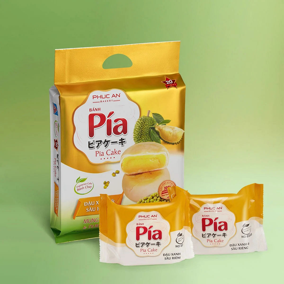 [PHUC AN] Pia Cake Mix (Mung-Durian-Vegetarian) - 14 oz