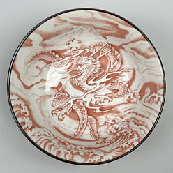 Made-in-Japan Akaryu Ramen Noodle Dragon Bowl - Red, 8" dia., 32 oz 1 each