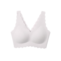 우브라스 여성 무선 Deep-V Wavy-Edge 조끼.자유 크기 회색 1 개