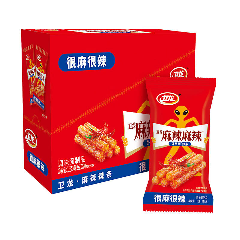 Weilong Spicy strips instantsnack Very Mala flavor 360 グラム