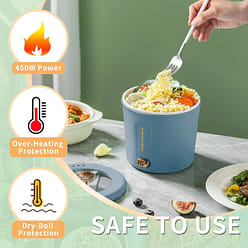 Hot Pot Electric, 1L Mini Ramen Cooker, 450W-Blue 1 count